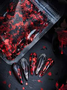 5G/Bag Halloween Bloodsucking Bat Shining Black And Red Cross Bat Love Nail Shining Horror Atmosphere Dress Up