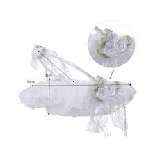 1 件蕾丝面料婚礼花篮新娘伴娘手持花篮婚礼仪式装饰万圣节情人节 - 米色 - 查看 9