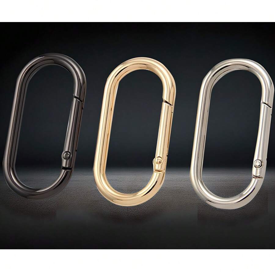 Zinc Alloy Oval & Egg-Shaped Spring Clips Set - Hardware Accessories For Luggage & Bags This Set Includes Egg-Shaped Spring Rings, Oval Track-Style Open Carabiners, And Circular Swivel Rings-All Crafted From High-Strength Zinc Alloy.