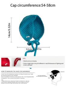 1pc Niche Striped Knit Small Scarf Headband For Women, Warm Ear Muffs, Versatile Headwear, Retro Chic Striped Small Scarf, Knit Ear Warmer Neck Gaiter, Autumn/Winter - Wide Striped Wool Earmuffs - View 3