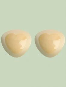 Women's Invisible Filling Bra Pad Sponge Bra, Heart-Shaped Breast Pad Breast Enhancement Pad, Swimsuit Silicone Breast Pad, Nipple Cover Sticker Patch