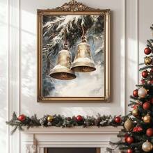 1 szt., płótno ścienne, dekoracje świąteczne, oprawione ozdoby świąteczne, śnieżny zimowy krajobraz, Święty Mikołaj, wystrój świąteczny w stylu rustykalnym, wystrój bożonarodzeniowy w stylu vintage, bałwan, choinka, pociąg świąteczny, dekoracja pokoju bożonarodzeniowego, wystrój salonu