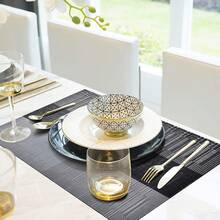 Manteles Individuales Antideslizantes de PVC 6 Piezas para Comedor - Gris y Negro - Ver 8
