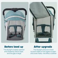 PORIYA Foldable Baby Stroller Outdoor Travel Pushchair Carry On Plane One Key Folding Lightweight Compact With Four Wheels Sunshade - 灰色 - 查看 5