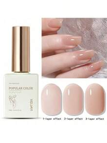 1支15ml裸粉色透明凝膠指甲油,可浸泡式閃粉凝膠指甲油,適用於所有季節 - 家用美甲diy - 藕粉色 - 查看 8