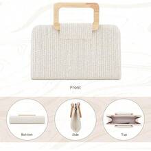 Straw Clutch Purses Women Summer Beach Bag Woven Evening Handbags Top Handle Shoulder Bag Vacation - 開始 - 查看 4