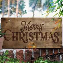 1pc, Vintage Farmhouse Christmas Welcome Sign - Rustic Wooden Hanging Decor With Santa Claus, "Merry Christmas" Text, Perfect For Entryway & Living Room Holiday Decoration, Holiday Door Decor | Vintage Christmas Sign | Carved Look, Christmas Decorations, Christmas Decor, 30*15cm(12*6inch) Christmas Decorations Home Christmas Gifts Christmas Decor