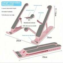1pc New Ergonomic Aluminum Laptop Stand, Desktop Riser With Cooling, Foldable Height Adjustable Portable Support, Essential For Office, Gaming, Library, Writing Papers, Suitable For Students, Office Workers, Gamers, Researchers, Applicable In Office, Library, Study, Bedroom, Business Trip
