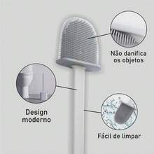 2 In 1 Multipurpose Square Silicone Toilet Brush - trắng - Xem 3