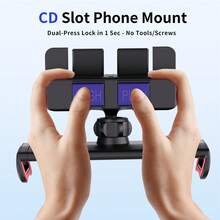 xnyocn Soporte para tableta y teléfono móvil en la ranura del CD del coche, soporte de navegación del reproductor de CD del coche de plástico ABS con rotación de 360°, disponible en múltiples modelos