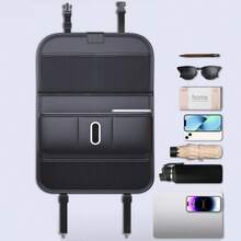 1 pieza Bolsa de almacenamiento versátil para el respaldo del asiento del coche, organizador multifuncional para el asiento trasero para una mayor comodidad, caja de pañuelos y portavasos de estilo elegante para el coche, bandeja plegable de fácil acceso, perfecto para viajes por carretera, salidas familiares y viajes diarios, mantenga su vehículo ordenado y limpio con este accesorio esencial, regalo ideal para entusiastas del automóvil y padres ocupados, mejore su experiencia de conducción con soluciones de almacenamiento prácticas, imprescindible para todo propietario de automóvil, eleve el interior de su automóvil con un diseño funcional y elegante.