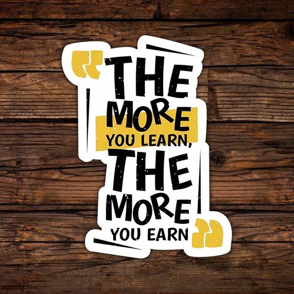 1 PIEZA La talla grande aprendes, talla grande ganas Pegatina, diseño motivador e inteligente para estudiantes, creadores y humanos con hambre de conocimiento. Perfecto para diarios, portátiles, botellas de agua y cualquiera que esté estudiando su camino al éxito o la cordura