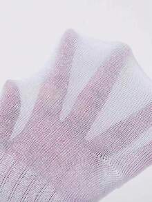 6 Pairs Women's Solid Color Casual Mid-Calf Socks, Valentine's Day - White - View 4