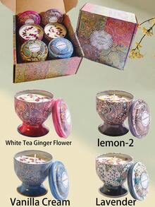 1pc/4pcs Dried Flower Scented Candle In Goblet Jar, Aromatherapy Candles,Natural Floral Scented Candle,Forest Scented Candle,In Tall Glass Jars, Feature Exquisite Patterns And Are Perfect For Decoration And Ornaments. They're Ideal For Aromatherapy And Various Holiday Decorations, Making Them The Perfect Gift For Friends And Family, Christmas Decorations