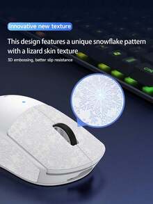 1 Stück GPW Anti-Rutsch Aufkleber, Aufkleber für Mäuse der ersten und zweiten Generation GPW, Schneeflocken Muster E-Sport Wireless Maus Aufkleber, glatte und abriebfeste Aufkleber, Maus Aufkleber mit voller Abdeckung - Pink, Blau und Weiß
