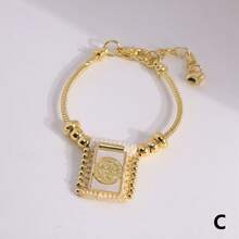 1pc 18K Gold Plated Vintage Religious Christian San Benito Cross Virgin Mary Tiny Bead Handmade Accessories Women Bracelets