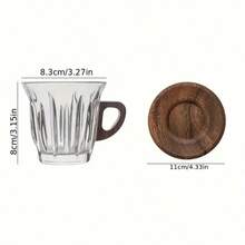 Glass Coffee Cup Set With Coasters, Milk Cup, Tea Cup, Latte Cup, With Handles, Easy To Grip, Suitable For Cafes, Home, And Restaurants - Multicolor - View 12
