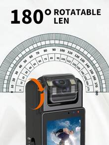 Mini Body Camera With Screen – Portable Wearable Video Recorder With Rotating Lens