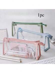 1 Korean Ins Style Daisy Canvas Pattern Large Capacity Pencil Case,Back To School,School Supplies,Pencil Pouch,School Bag Large Capacity Pencil Case,Simple Black Pen Bag, Simple & Sturdy Adult Multifunctional Stationery Organizer,Multifunctional Storage Bag, Pencil Case, Cosmetic Bag For School, Stationery,Holiday Gifts, School Gifts, Back To School Random Style Delivery