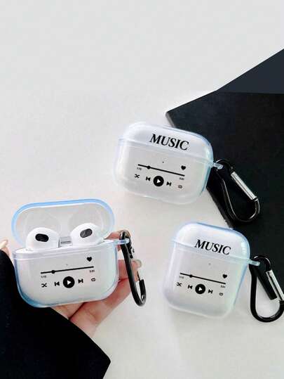 Playlist Element 1pc Transparent Music Player Protective Case Compatible With Apple Bluetooth Earphones 1/2/3, Anti-Drop Cover