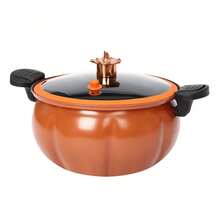 Micro Pressure Cooker - 8L Pumpkin Shaped Pot With Non-Stick Coating For Easy Cooking And Cleaning, Perfect For Home And Dorm Use - Orange - View 7