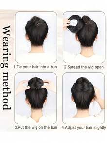 1 件优雅女士发型，发髻甜甜圈发髻假发，4 英寸弹性夹式接发，耐热合成纤维，多功能设计适合所有发质，牢固贴合，适合所有女性日常使用和活动的发饰，发型套装，美发工具套装，发型工具