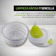 Redlemon Centrifugadora de Ensalada, Escurridora de Verdura y Secadora de Lechuga tipo Salad Spinner con Colador Integrado, Funcionamiento Giratorio, 26.5 de Diámetro, 4 Litros de Capacidad - 1 - Ver 6