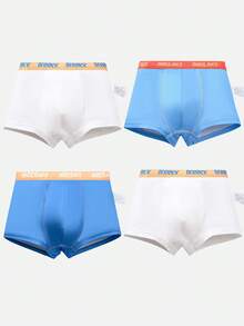 4 件套男童卡通印花内裤，带趣味图案的男童内衣 - 彩色 - 查看 3