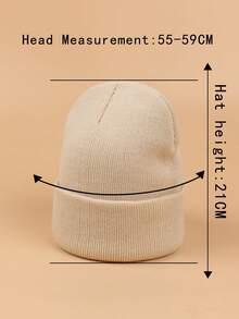 1pc Letter Embroidered Casual Brimless Cap, Versatile & Minimalist - Beige - View 4