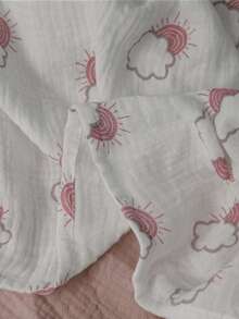 GLLQUEN BABY 3条装有机棉纱布襁褓毯，男女通用，新生儿包巾，大号40 x 38英寸，柔软透气，适合男宝宝和女宝宝 - sun&cloud - 查看 4