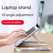 1pc New Ergonomic Aluminum Laptop Stand, Desktop Riser With Cooling, Foldable Height Adjustable Portable Support, Essential For Office, Gaming, Library, Writing Papers, Suitable For Students, Office Workers, Gamers, Researchers, Applicable In Office, Library, Study, Bedroom, Business Trip
