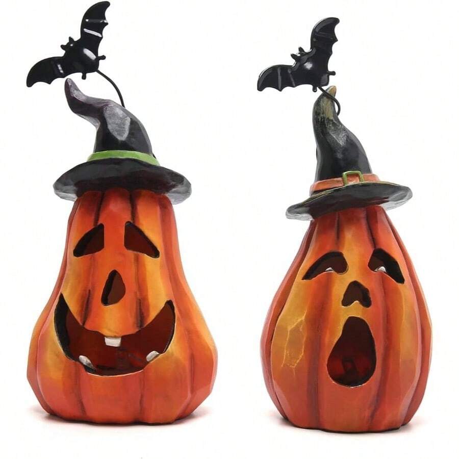 - Decoraciones de calabaza de Halloween para interiores, decoracin de Halloween, decoracin de mesa, Halloween, ventana, caja de regalo, regalo - Naranja - Ver 1
