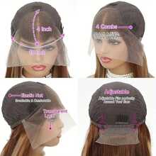 Honey Blonde Lace Front Wig Straight Human Hair 13x4 HD Transparent 4/27 Highlight Ombre Lace Front Wigs Human Hair Pre Plucked With Baby Hair 200% Density 5x5 Glueless Human Hair Wigs For Women - SP4/27 - 查看 6
