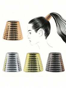 Exaggerated Universal Threaded Big Bell Ponytail Clip Plastic Hairband Women's Hair Accessories, Fashionable Punk Women's Hair Ring, Elegant And Simple Hair Tassel Ring, Retro And Chic Ponytail Clip Hairpin, High Ponytail Fixed Artifact Hairpin - Plastic Round Cuff Ponytail Clip ,Ponytail Holders ,Hair Elastics ,Hair Rubber Bands ,Scrunchies ,Hair Rope ,Elastic Hair Tie