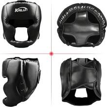 Careta de Boxeo, Protector Cabeza Kick Boxing, Sparring Headgear para Entrenamiento Combate, Equipo de Cabeza de Box para MMA, Muay Thai, Grappling, Karate, Taekwondo, Martial - Negro - Ver 11