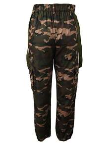 Women's Casual Camouflage Cargo Overalls Pants, Street Fashion Trousers For Autumn - Army Green - View 4