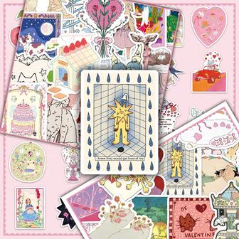 50 piezas de pegatinas de dibujos animados de cuentos de hadas, pegatinas decorativas creativas para tazas de agua, paredes, equipaje, graffiti DIY