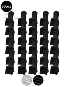 1件/4件/6件/10件/20件/30件/50件黑色牛奶丝方形椅套,经典简约设计,高弹力纯色宴会椅防尘罩,可拆洗,适用于餐厅、客厅、厨房、酒店、宴会椅保护套、秋季装饰、房间装饰、返校季、学校用品 - 彩色 - 查看 14