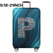 弹性行李箱套旅行箱套，带文字字母印花，适用于 18 至 32 英寸行李保护套，适用于户外旅行商务时尚图形图案，适用于男女旅行配件涤纶行李箱学生返校用品袋，适用于学校配件，行李保护器返校用品大学宿舍学生必备品，适用于男士女士假期旅行必备品户外包，适用于学校配件 - 藍色 - 查看 12
