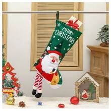 1pc Christmas Stocking Gift Bag, Christmas Gift Sock, Christmas Tree Hanging Decoration, Home Decor Accessory - Multicolor - View 6