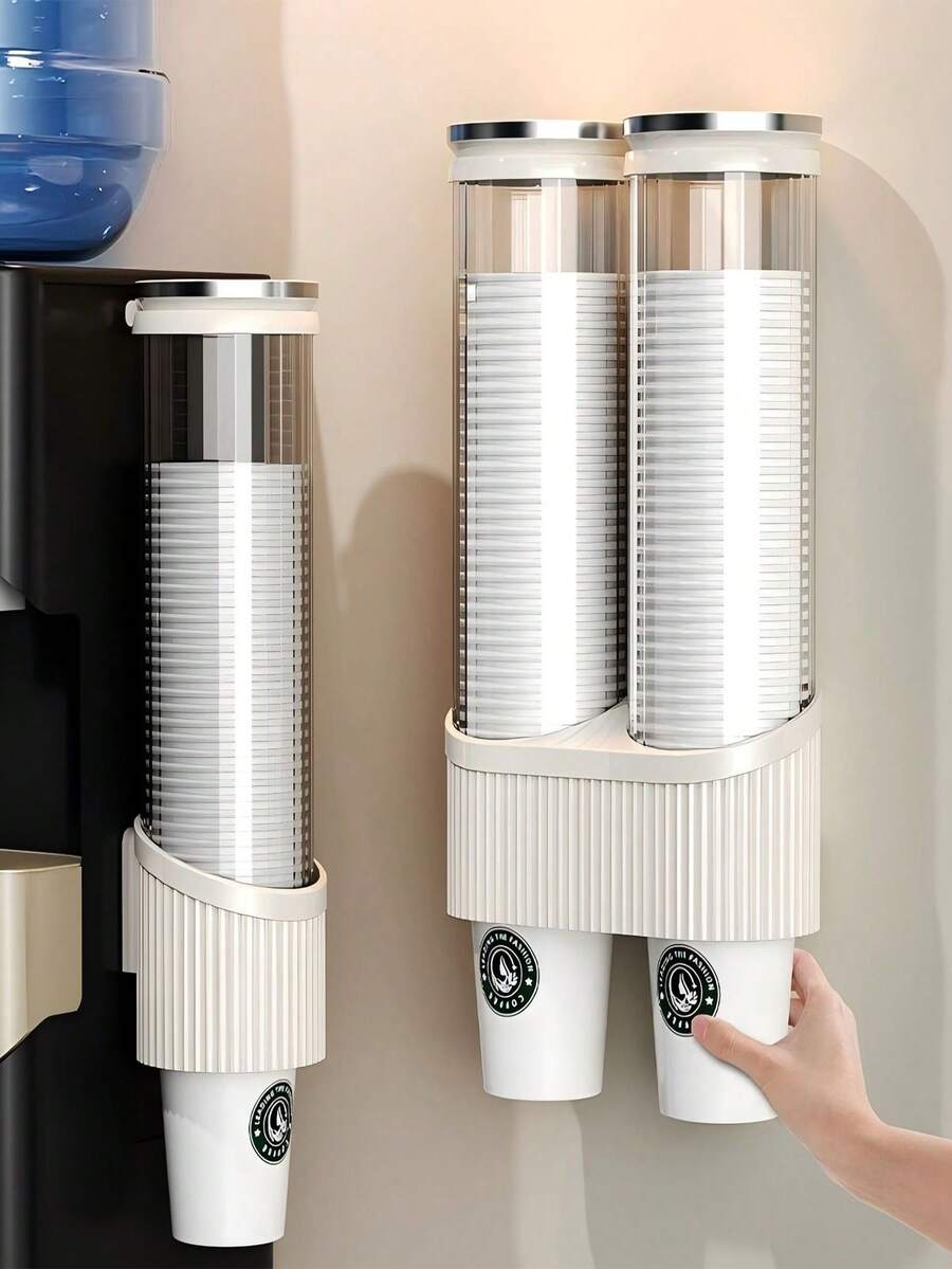 1pc Disposable Cup Holder, Wall-Mounted Cup Dispenser For Water Cooler, Paper Cup Rack, Beverage Station Storage Organizer