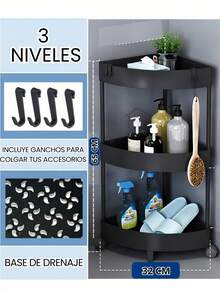 Estante Esquinero Triangular con Ruedas – Disponible en 2, 3 y 4 Niveles, Solo Modelos de 3 y 4 Pisos con Ruedas Móviles, Ideal para Esquinas y Espacios Reducidos – Organizador Multifuncional de Almacenamiento Inteligente