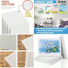 Lienzo Para Pintar Para Pintura Acrílica Y Arte Al Óleo 20 piezas 5x7 8x10 9x12 11x14 pulgadas 100% Algodón Sin Ácidos Lienzos Para Pintar Para Artistas Profesionales Pintores De Hobby Niños Y Principiantes bastidores para pintar niños - Blanco - Ver 1