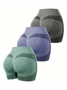 Kit 3 Shorts Lift Butt Women's Gym Yoga Fitness