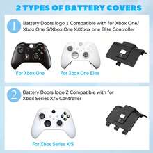 Rechargeable XB Controller Battery Pack With 4 Back Covers And A Micro USB Charging Cable, 2x1100mAh X-One Controller Battery Play And Charger Kit For X-Series X/S Remote