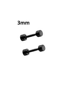 1 件不锈钢圆盘杠铃耳环，男女通用，适合日常佩戴