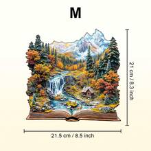 1 件秋季仙境不对称形状木制拼图玩具，独特的派对游戏礼物，装饰艺术拼图，桌面魔术拼图，创意儿童益智拼图，节日礼物，成人木制拼图，圣诞礼物，返校礼物，生日礼物（2D 拼图） - 彩色 - 查看 12