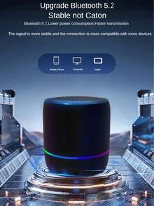 Wireless Portable Mini Breathing Light Bluetooth Speaker With Lanyard, Built-In Rechargeable Battery - Multicolor - View 3