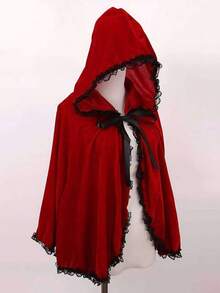 1 chiếc khăn choàng hóa trang Halloween dành cho nữ, áo choàng trùm đầu thêu ren hình cô bé quàng khăn đỏ, tiệc Giáng sinh Carnival, đạo cụ biểu diễn lễ hội - Nhiều màu - Xem 14