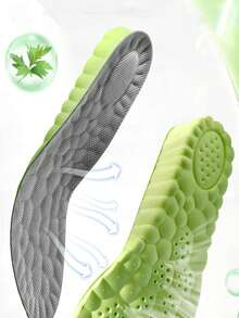 1双防臭增高鞋垫，4D云技术，舒适透气，男女运动鞋适用 - 綠底灰 - 查看 8